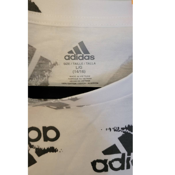 NEW! adidas Boys' Glitchy All Over Print T-Shirt - LG (14/16) - NWT - Picture 2 of 4